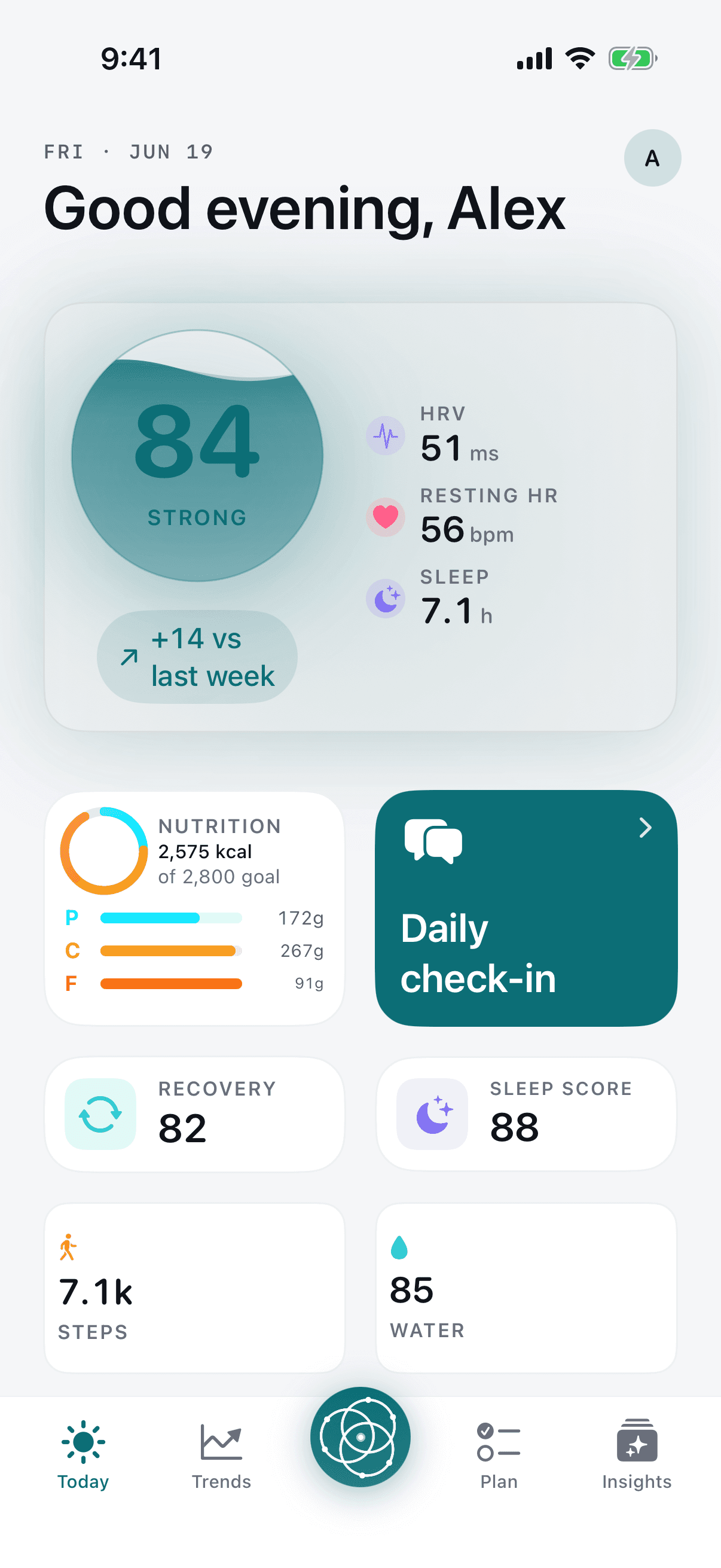 The Panora app’s Today dashboard — blood work, sleep, recovery, nutrition and more connected into one daily score